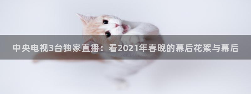 体育极速直播：中央电视3台独家直播：看2021年春晚的幕后花絮与幕后