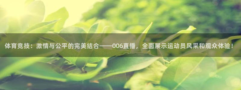 篮球极速体育直播吧：体育竞技：激情与公平的完美结合——006直播，全面展示运动员风采和观众体验！